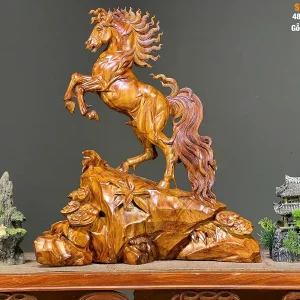 NHẤT MÃ PHI THIÊN GỖ SƯA ĐỎ 48X40X18