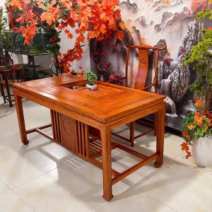 BỘ BÀN LÀM VIỆC GỖ HƯƠNG ĐÁ